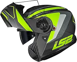 Capacete LS2 FF908 Strobe II Phantom Matte Titanium Graph Yellow Tamanho 62/XL