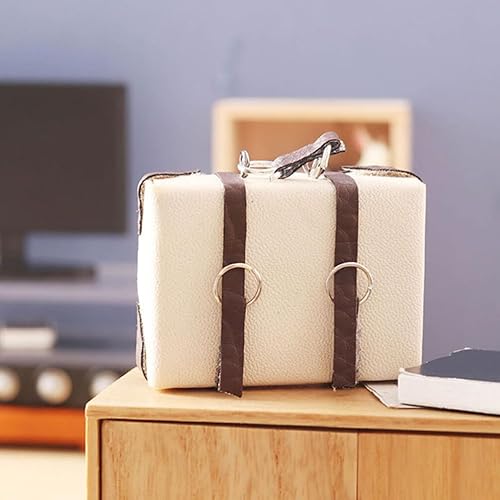 Miniatura 4 de Abaodam Maleta en miniatura modelo 112, maletín de equipaje a escala 112, casa de muñecas, micro paisaje, maletín de viaje, accesorios de fotos para