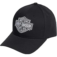 Men's Bar & Shield Curved Bill Snapback Baseball Cap - Black