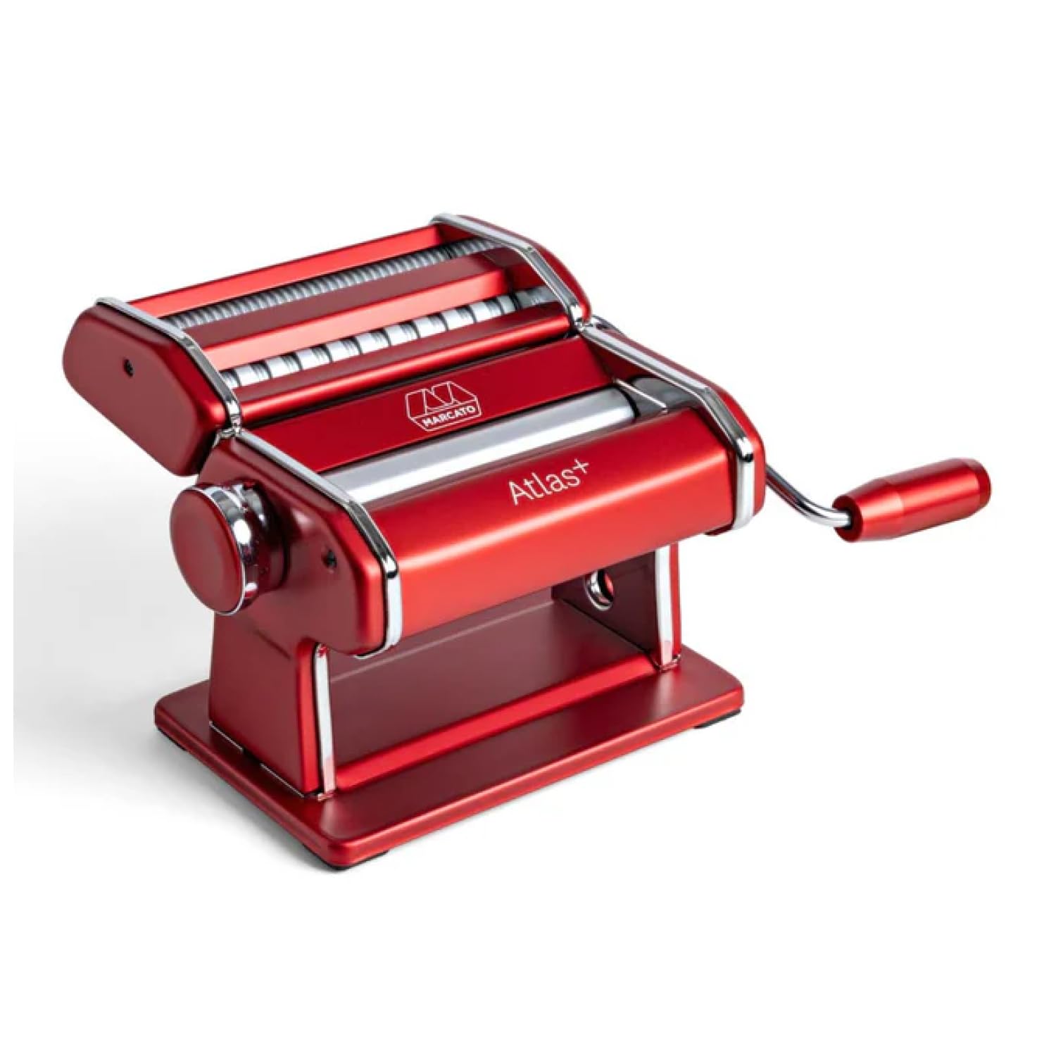 Marcato Máquina de pasta fresca Atlas+ en aluminio anodizado con 4 tipos | Lasaña, fettuccine, tagliolini y espaguetis, fabricada en Italia, compatible con accesorios adicionales