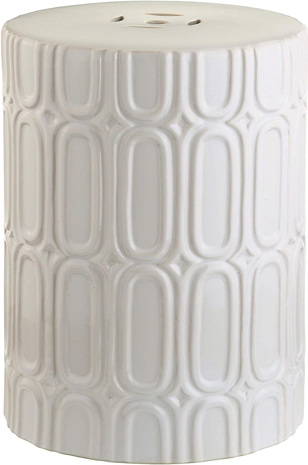 Safavieh Melody Glazed Ceramic Decorative Garden Stool, Antique White : Patio, Lawn & Garden