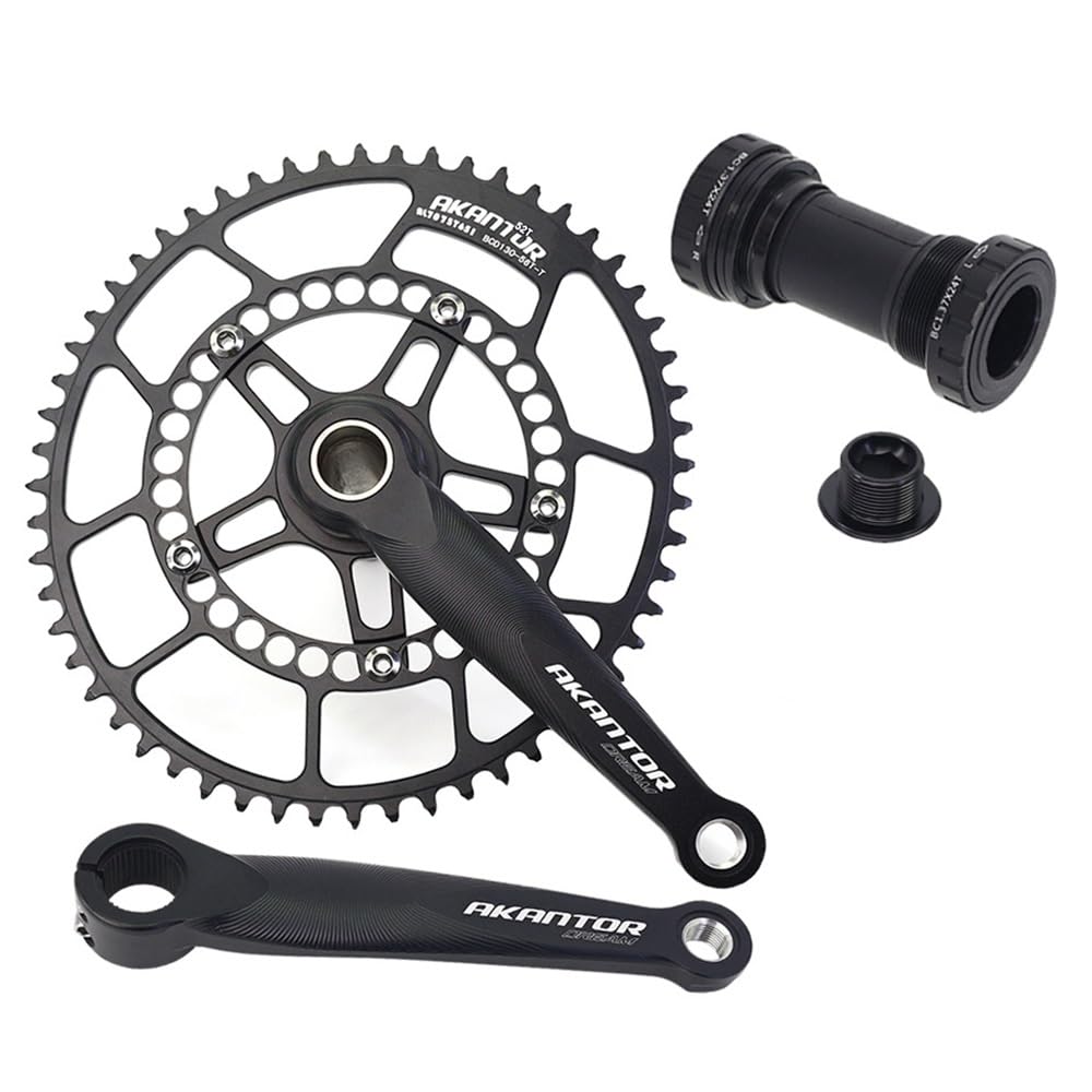 ZXGSXIOU 130BCD 170mm Cranksets 52T 56T Narrow Wide Round Oval Chainring Bike Crankset With Bottom Bracket Folding BMX Aluminium Crank Arm Set