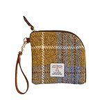 Tessuto scozzese 100% originale Harris Tweed con cerniera in pelle.