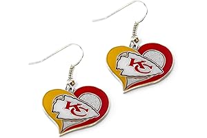 Kansas City Chiefs Swirl Heart Earrings Multi in One Size