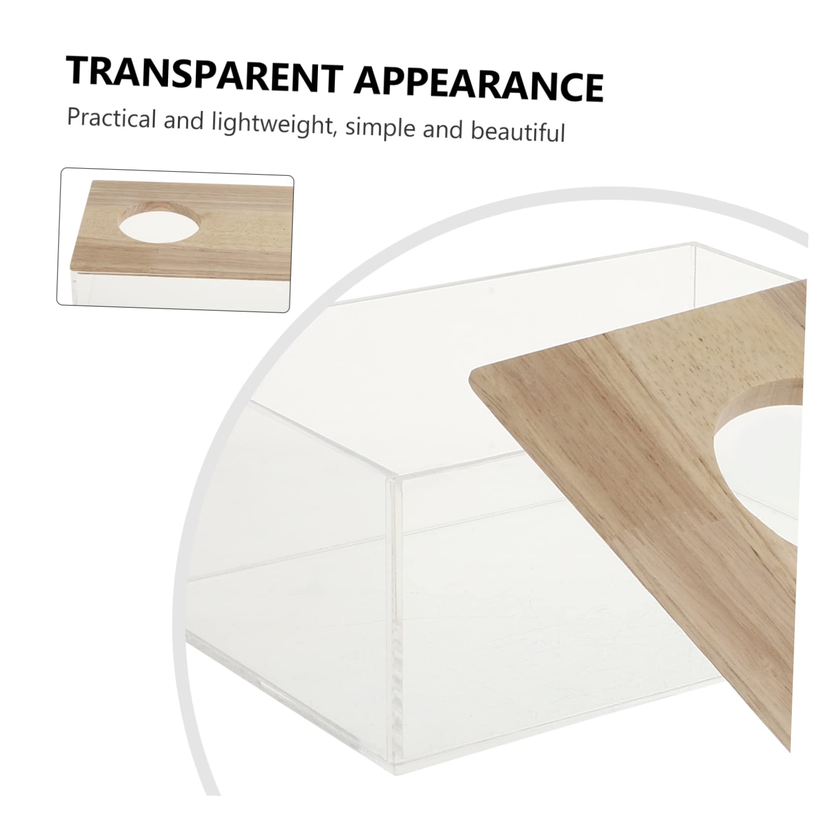 Toyvian Sandbadewanne und Verhindert Sandaustritt Hamster Transparente aus Acryl und Holz Leicht für Zuhause und Kleine Haustiere