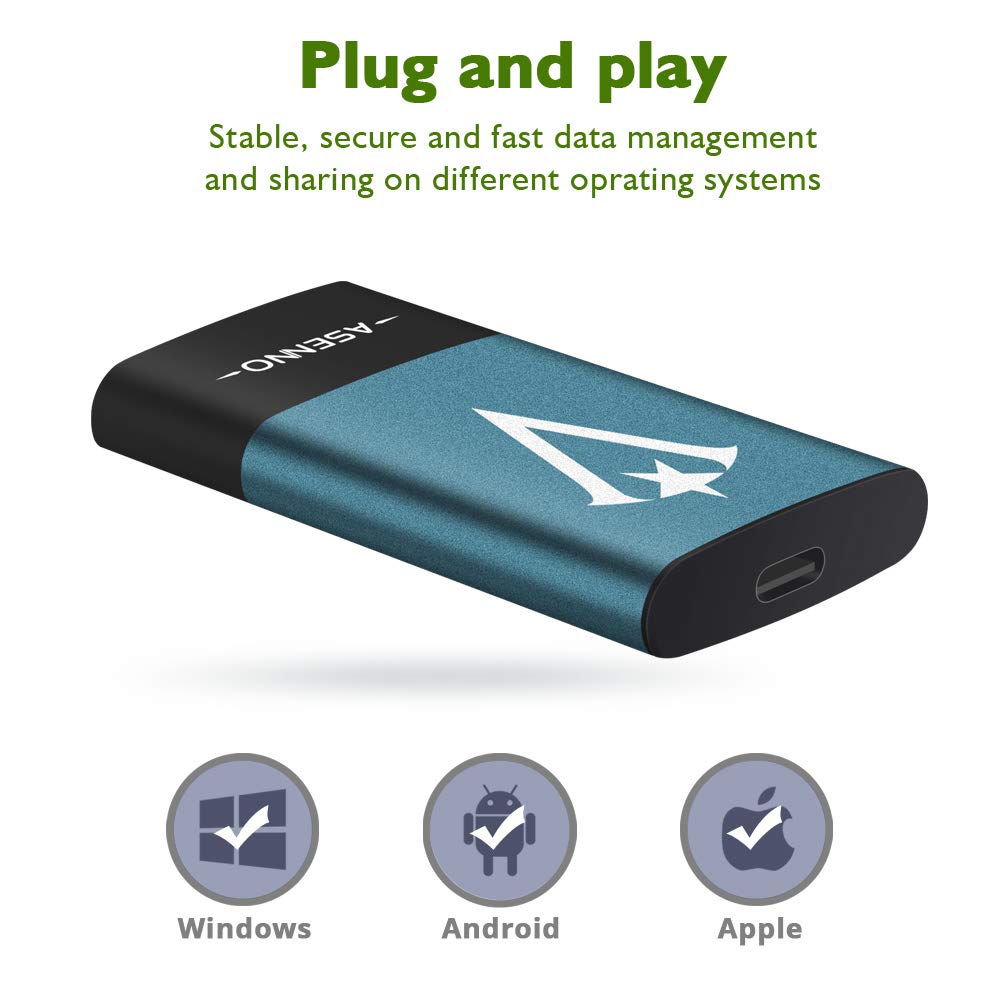 Amazon | ASENNO Mobile Solid State Drive 120GB and Portable Box
