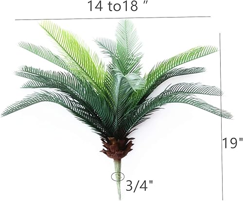 Miniatura 2 de Hojas de palma artificiales de 19 pulgadas, vegetación tropical, decoración de mesa de Acción de Gracias, decoración de Navidad de mesa, suministros