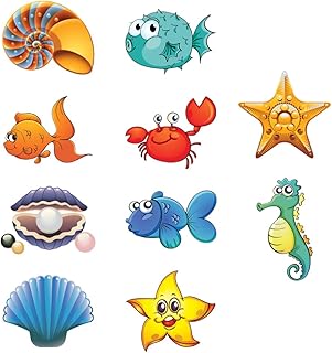 Toyvian 2 Conjuntos De Adesivos Para Banheira Oceânica Adesivos De Animais Para Banheira Infantil Adesivos Infantis Antiderrapantes Lembrancinhas Para Festa No Oceano Decalque De