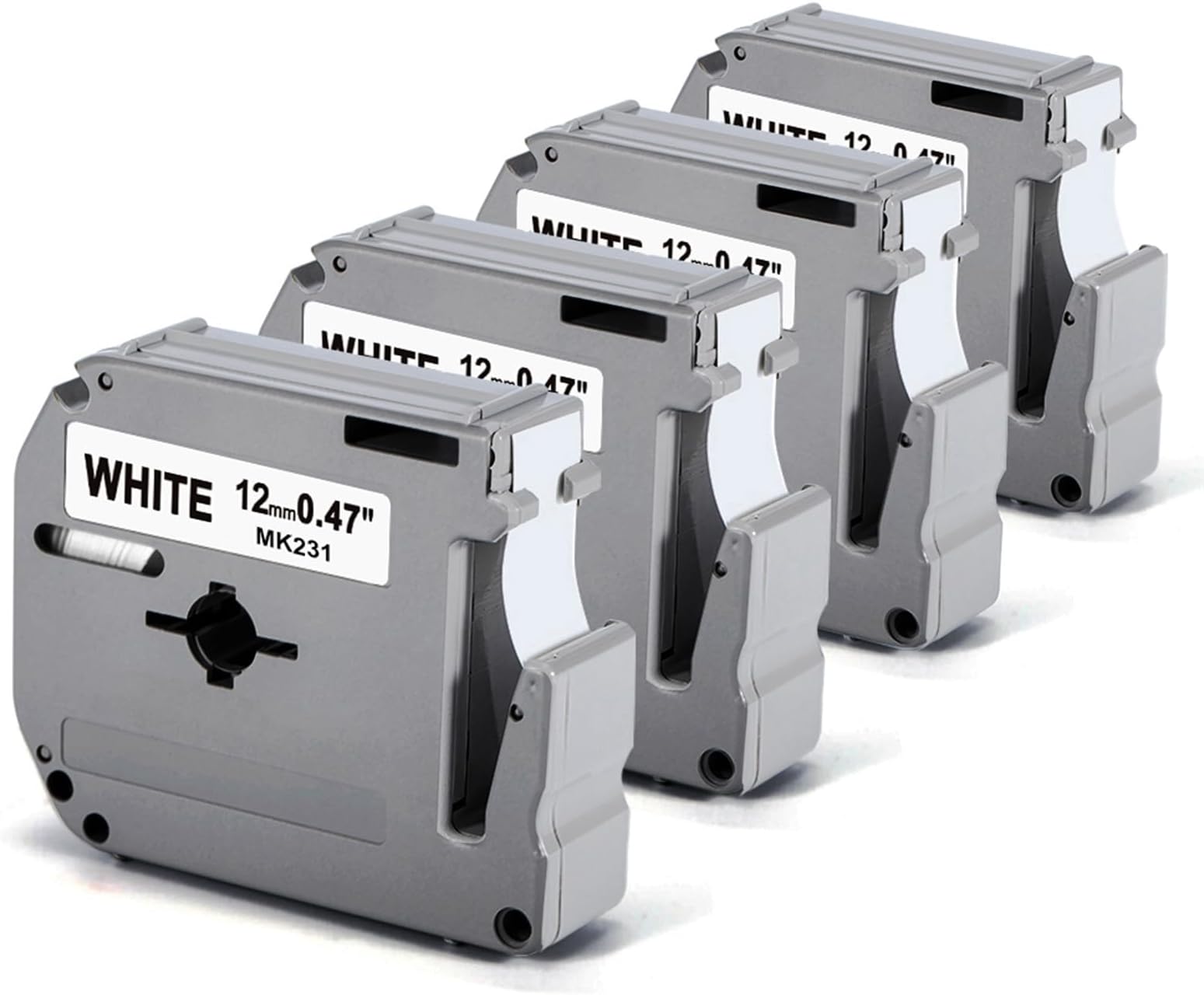 Labelife Compatible Label Tape Replacement for Brother P-Touch M Tape MK231 M231 M-K231 M-231 M-K231S 12mm 0.47 for Brother PTouch PT-M95 PT-70 PT-65 PT-45 PT-80 PT-90 More, 4 Pack Black on White