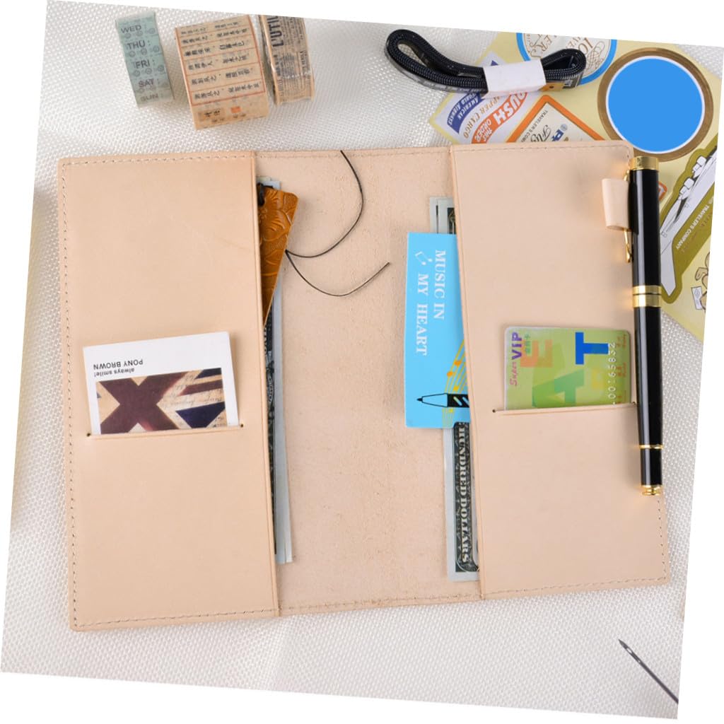 OSALADI de Cuaderno de Piel de Cuero Vegetal Funda Protectora para Notas y Papelería para Oficina y Escuela con y Soporte para Bolígrafo