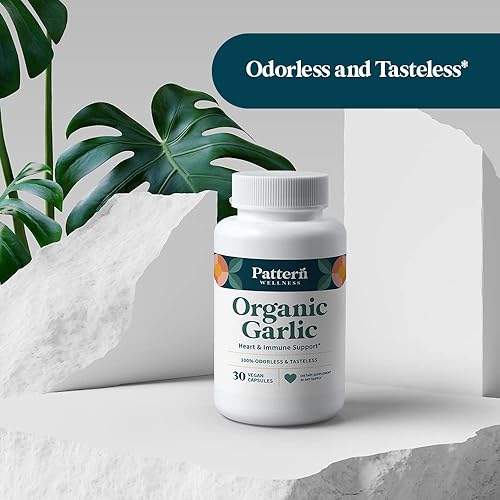 Miniatura 7 de Wholesome Organics Ajo orgánico sin olor  1000 mg  Apoyo inmune, circulatorio y cardiovascular  Promueve una digestión saludable  Sin OMG y sin