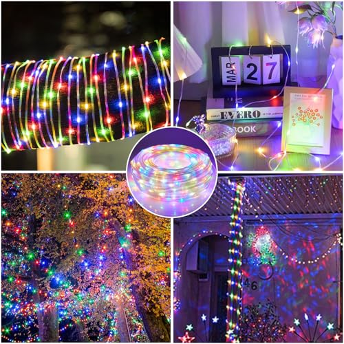 Meision Guirlande Lumineuse Extérieure 30m 300LED, Guirlande Lumineuse Intérieur avec 8 Modes + 6/18 Timer, Corde Lumineuse Extérieure Décoration de Noël 31V pour Fête, Balcon, Multicolore – vue 2