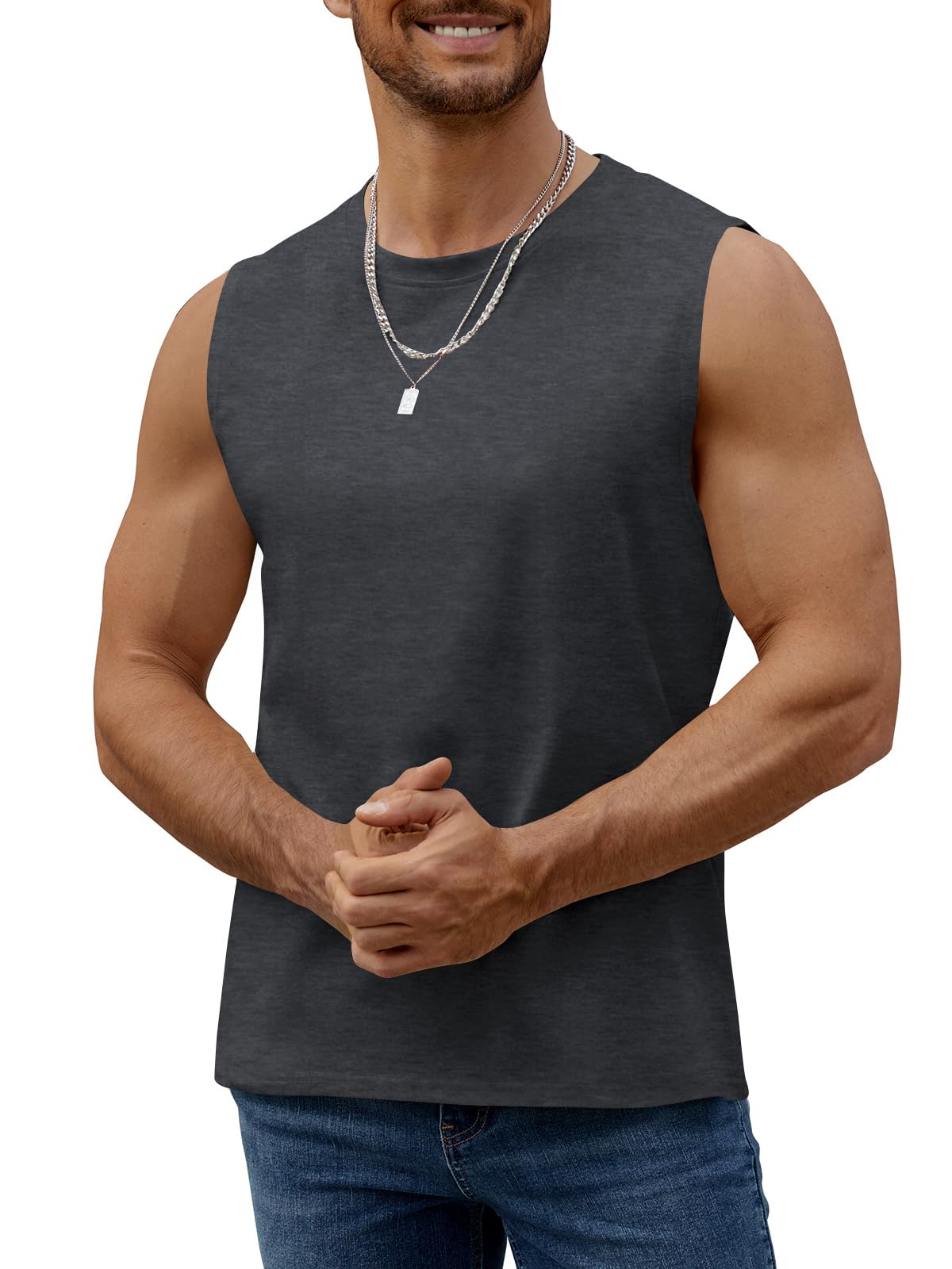 Tank Top Herren Baumwolle Ärmelloser Shirts Muskelshirts Gym Sport Unterhemd T Shirts Männer Fitness Tops Trägershirts Tee Top für Men