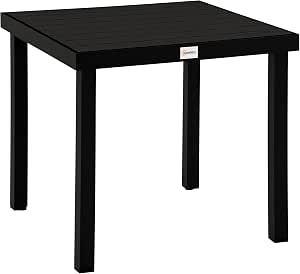 Table Jardin Plastique Et Métal - Table Extérieur Résistante - Patio Terrasse