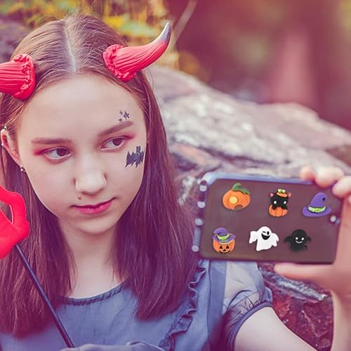 Miniatura 4 de WEBEEDY 60 piezas de cabujones de resina de Halloween con parte trasera plana, adornos para álbumes de recortes, cabujón de resina, accesorio para