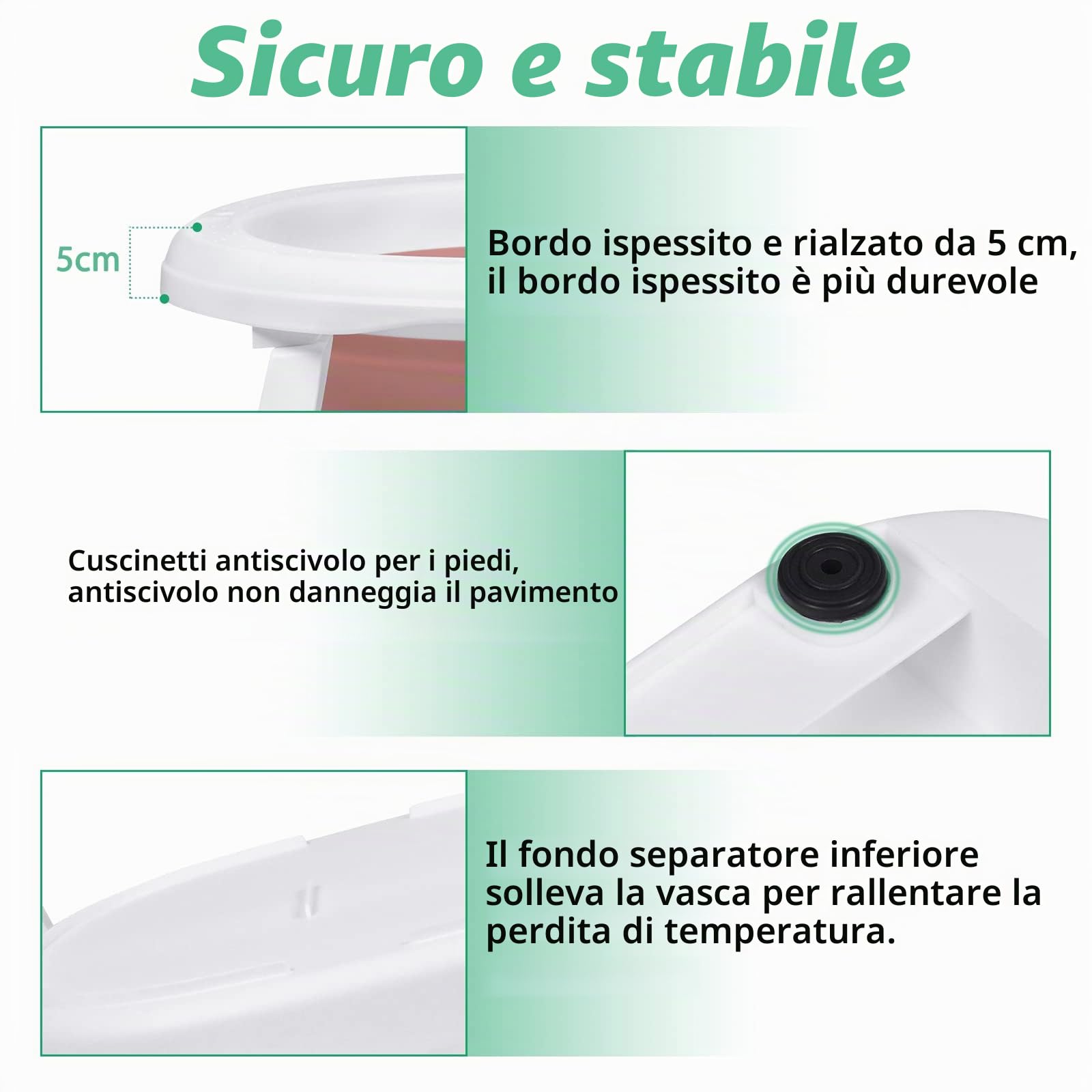 Froadp 82x50x20cm Vasca da Bagno Pieghevole per Bambini, Vaschette Bagnetto Neonato Antiscivolo con Suporto, Bacino Doccia di Sicurezza Portatile per Neonati e Bambino 0-8 anni (Rosa con Cuscino)