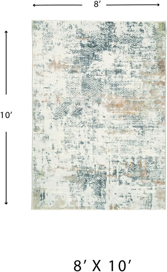 Signature Design by Ashley Redlings Contemporary 8x10 Area Rug, Cream & Gray