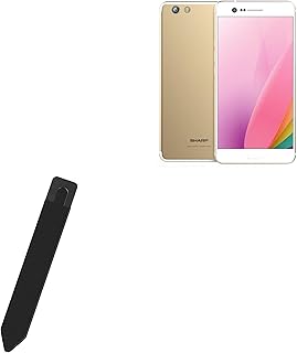 BoxWave Stylus Pouch Compatible with Sharp Z3 - Stylus PortaPouch, Stylus Holder Carrier Portable Self-Adhesive for Sharp Z3 - Jet Black