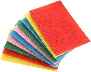 Healifty 100PCS Scouring pad Cleaning Scrubber Kitchen Cleaning Sponge Scrub Sponges Brush Pot Cleaning pad