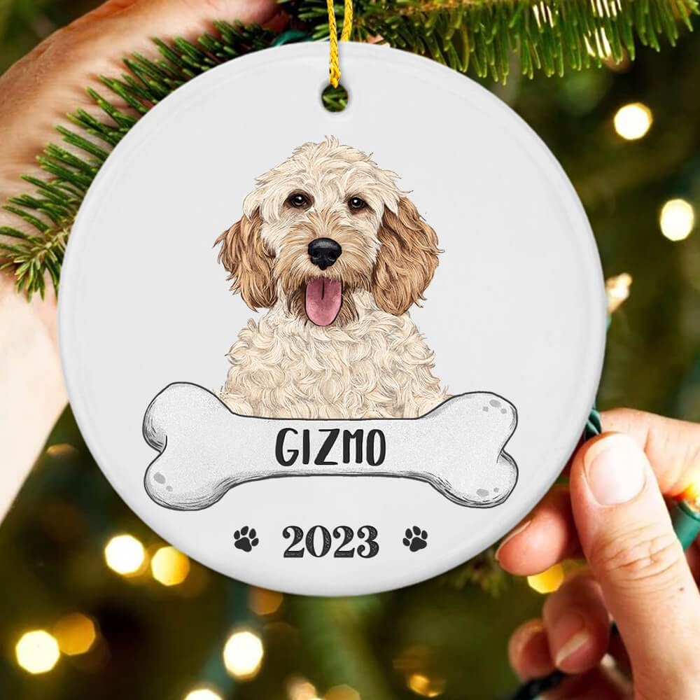 Unifury Personalized Cockapoo Dog Ornaments for Christmas Tree - Unique Dogs First Christmas Ornament 2024