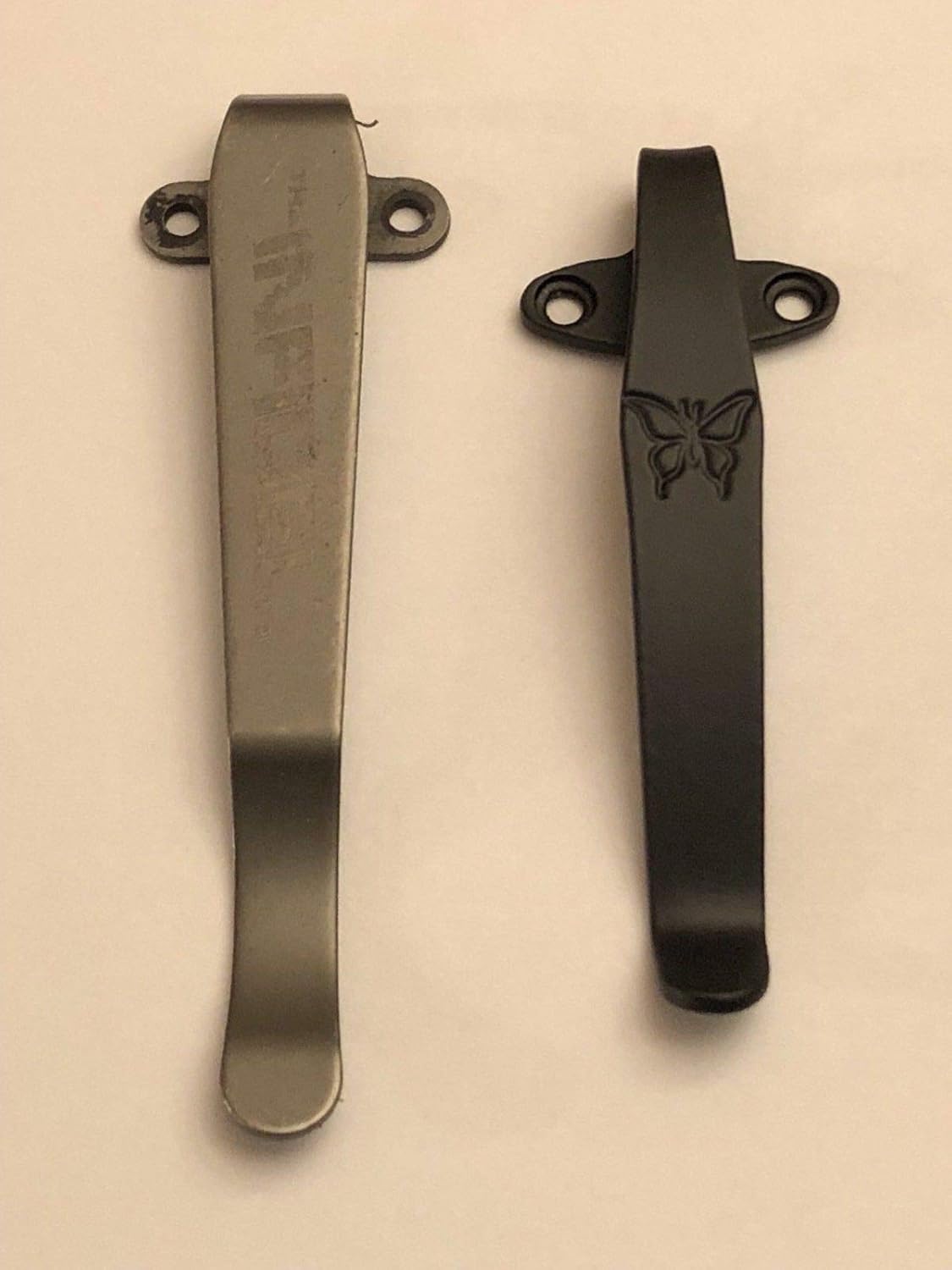 Flat Black Titanium Deep Carry Clip For Benchmade Infidel 3300 Mini-Infidel 3350 OTF with Swallowtail Butterfly