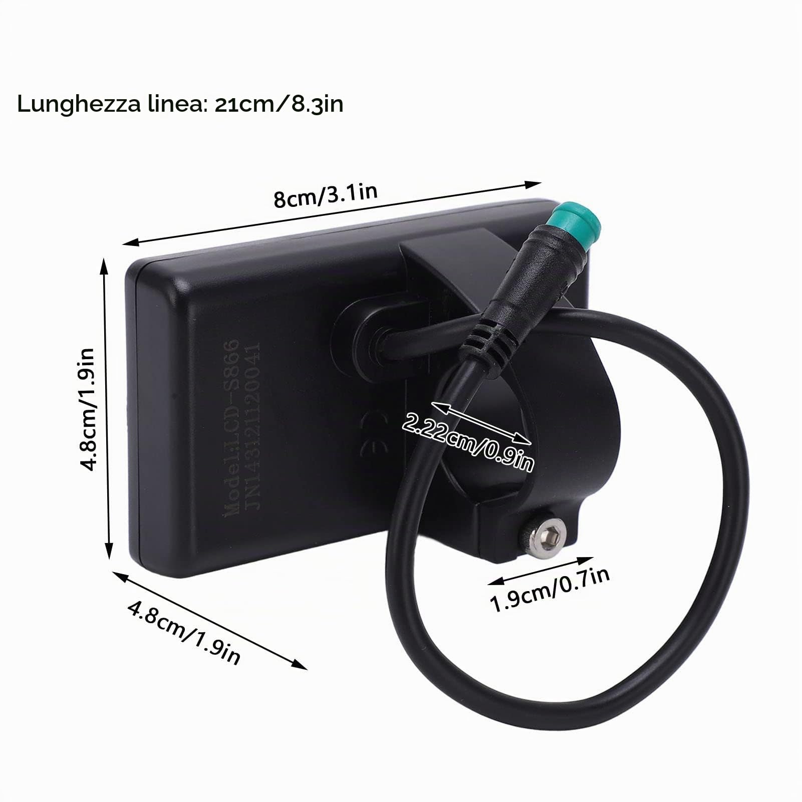 Display LCD per Bici Elettrica, Display LCD S866 per Bicicletta Elettrica Pannello di Controllo 24V 36V 48V con Spina Impermeabile Kit Regolatore di Velocità Motore Brushless