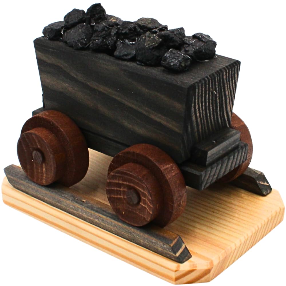 Dekohelden24 XXL Räuchermann, Räucherfigur als Bergbau Lore, L/B/H 18 x 11 x 14 cm