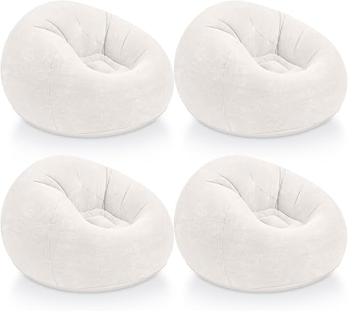 Miniatura 35 de Realspring Sillas Puf Inflables para Exteriores, Sillas de Campamento Inflables, Sofá Perezoso Inflable, Tumbonas Puf Plegables Portátiles, Sofá