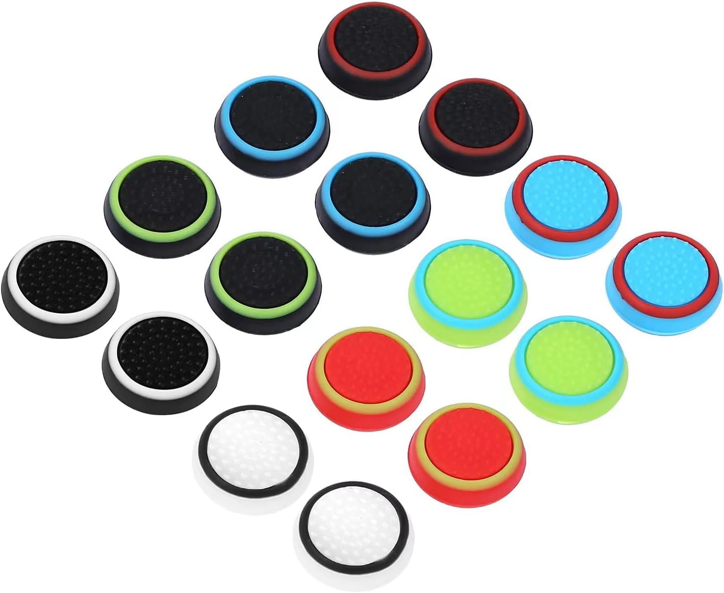 Obeka Compatible with 8 Pairs Thumb Grips Silicone Analog Stick Covers Thumbstick Controller Replacement Joystick Cap PS4 PS3 PS2 Xbox One Xbox 360 Wii U – Assorted