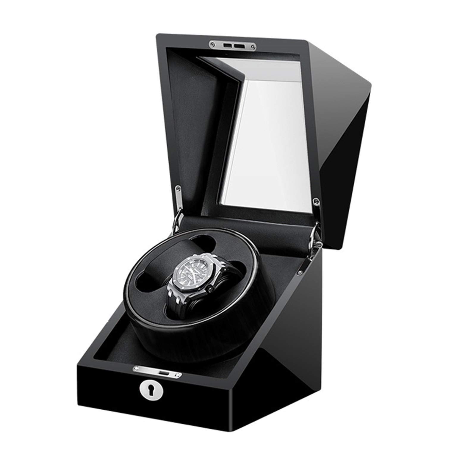 Watch Winder Automatic Winding Box For 2 Watches Position Leather Pillows Quiet Motor 4 Rotation Modes Wooden Flexible Fit Lady And Man Watches Watch Winder Display Watch Box