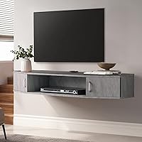 Vista 1 de FITUEYES Soporte flotante para TV, centro de entretenimiento montado en la pared, gabinete de almacenamiento para consola multimedia, debajo del Gris