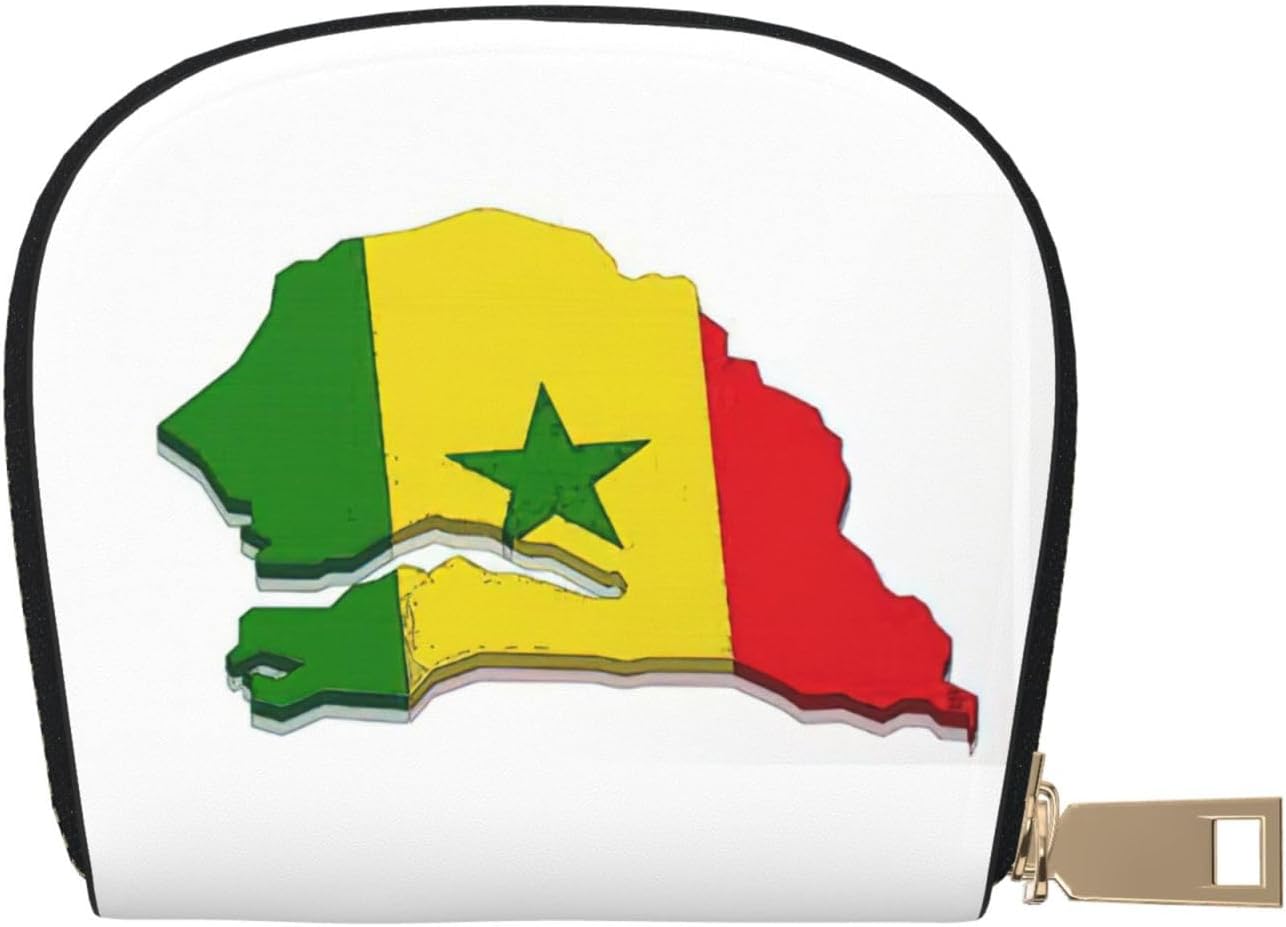 Senegal Flag Map print Wallet Credit Cards Holder Business Card Case for Men Women Compact Size for Adults