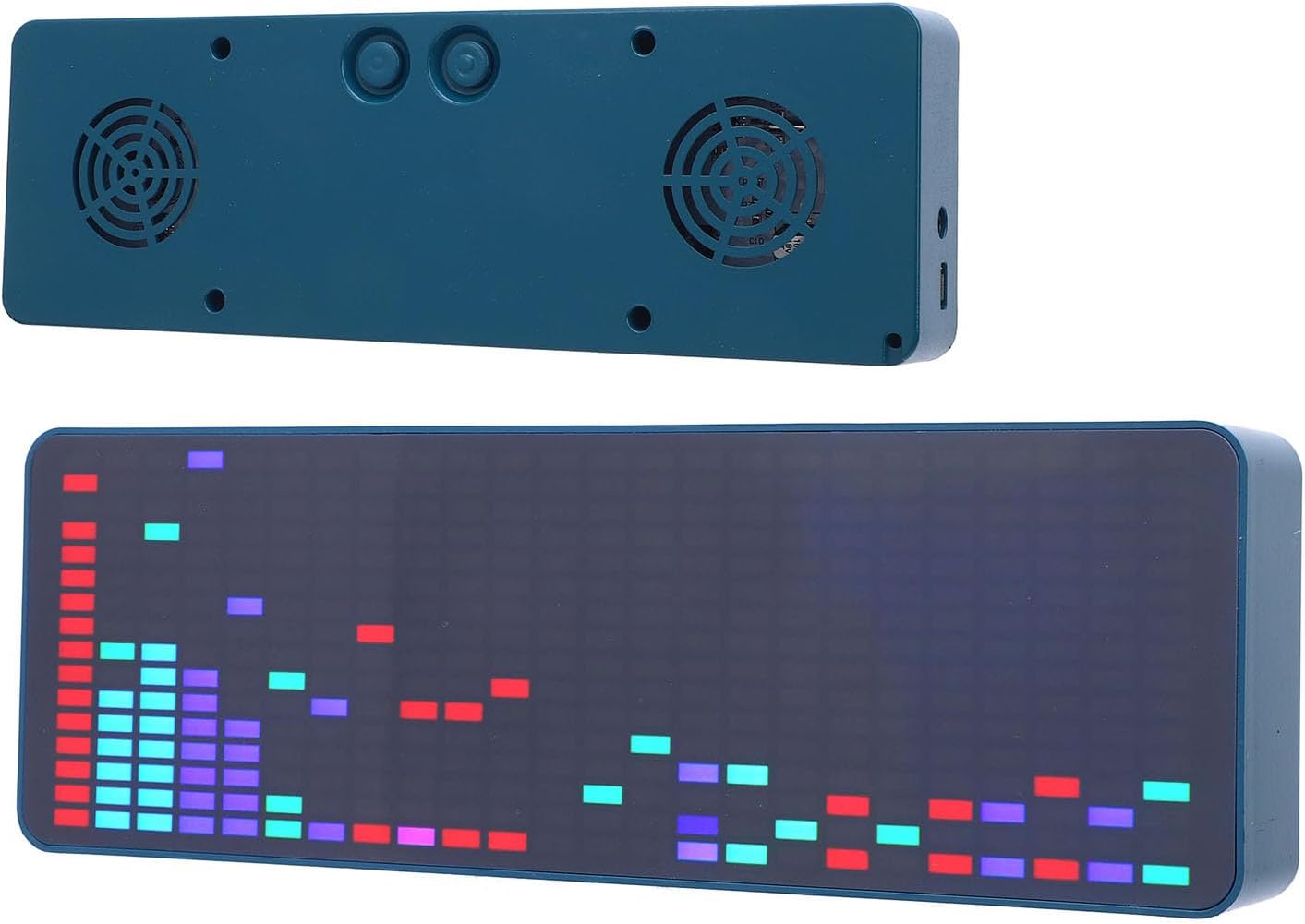 LED Music Spectrum Display 16x24 RGB 1624 Segment Rhythm Voice Sensor Pickup 20 Dynamic and 7 Color Effects HU-008B Blue