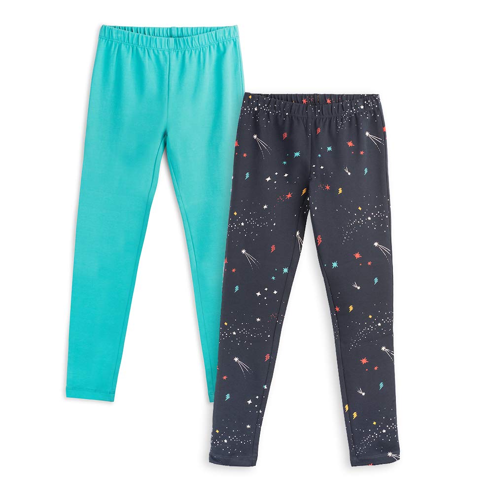 Mightly Girls' Leggings with Reinforced Knees | Organic Cotton Yoga Pants, Dance & Running Tights for Toddler&Kids Clothes