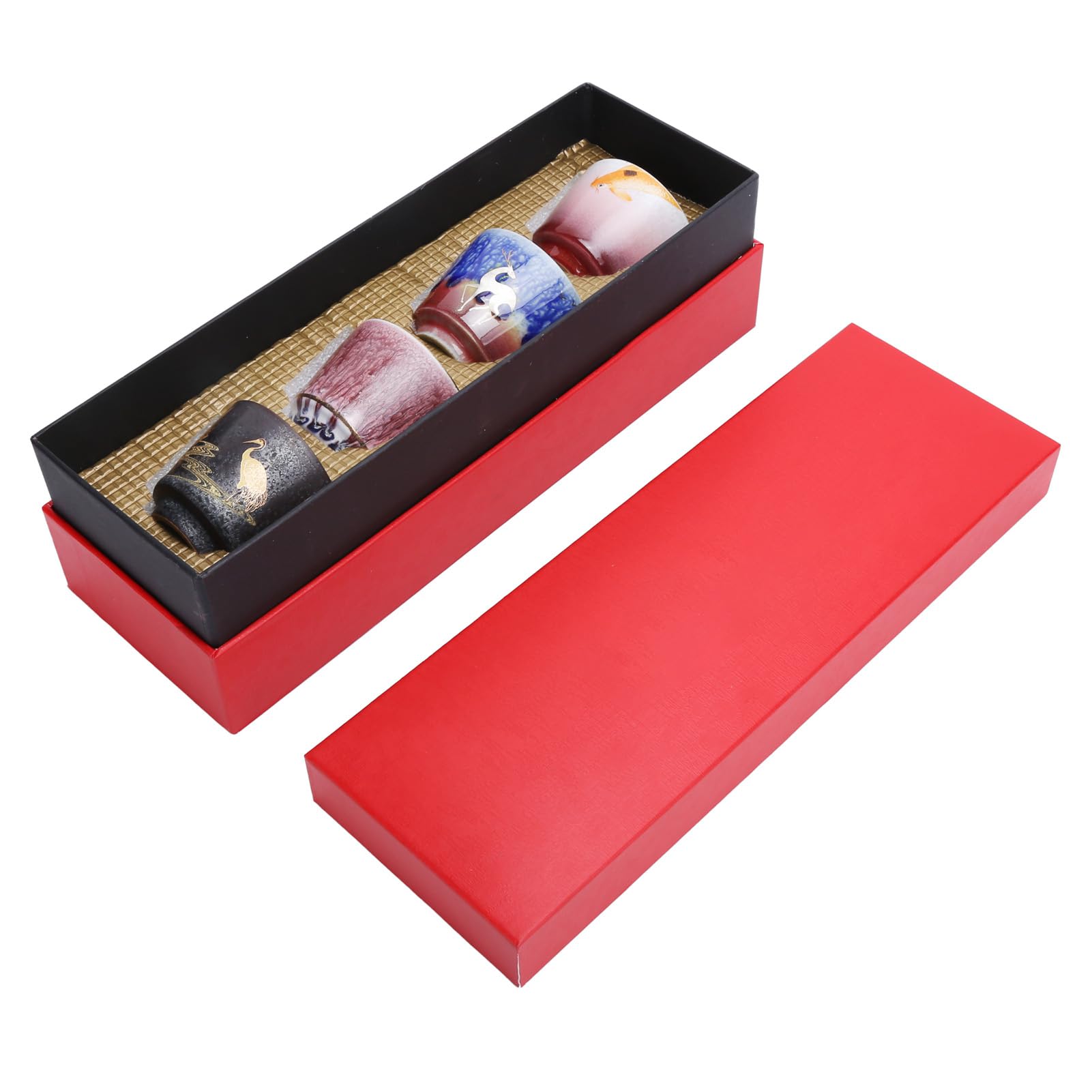 BuyWeek Taza de Té Juego de Té, 4 Piezas Japonés Cerámica Kung Fu para Vacaciones Boda de la Oficina en Casa