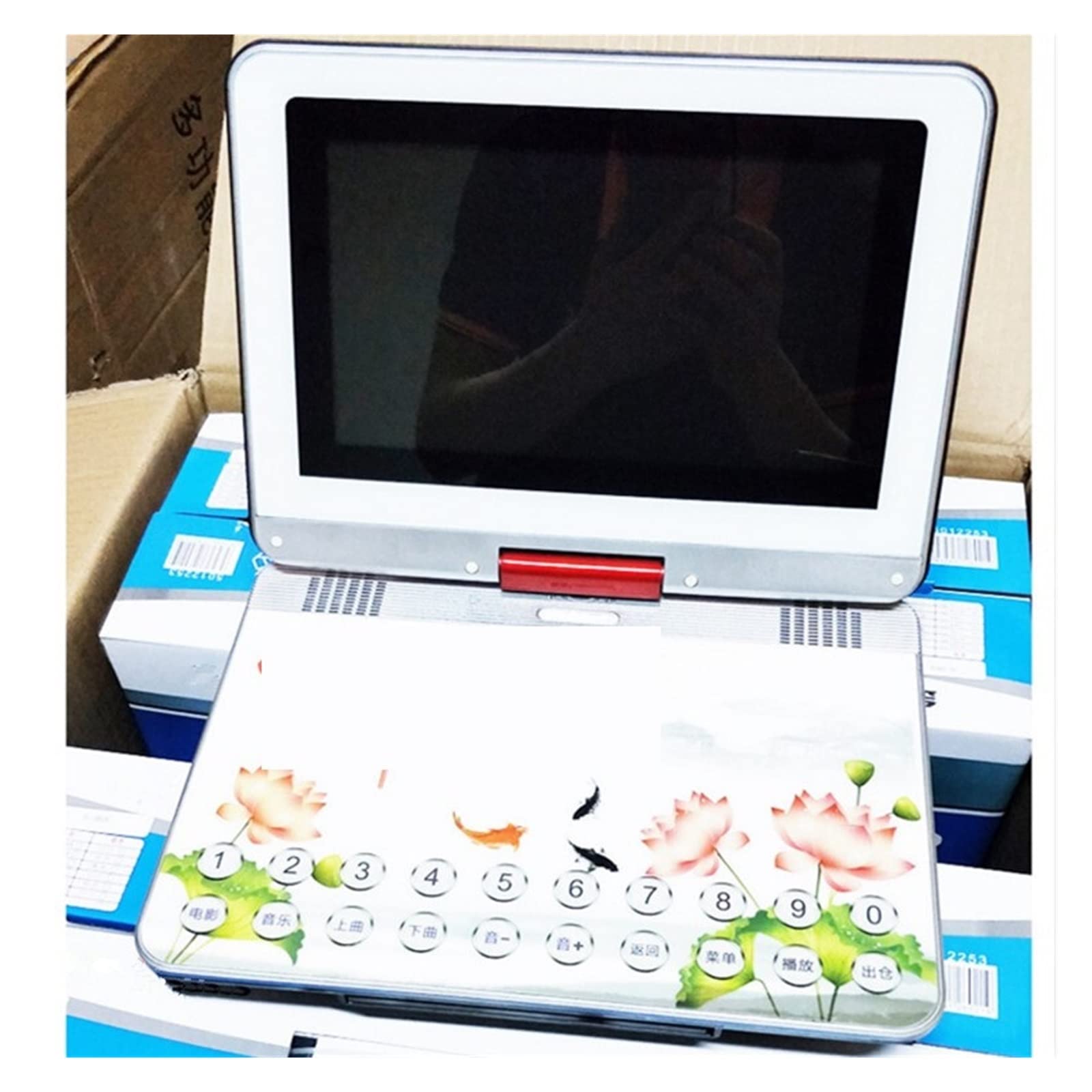 Lecteur DVD Portable, Plein Format Multifonction Portable Home Lecteur DVD TV Support USB Port Carte SD Lecture Et Pivotant HD Écran Tactile Lecteur CD/DVD/MP3/MP4 Portable