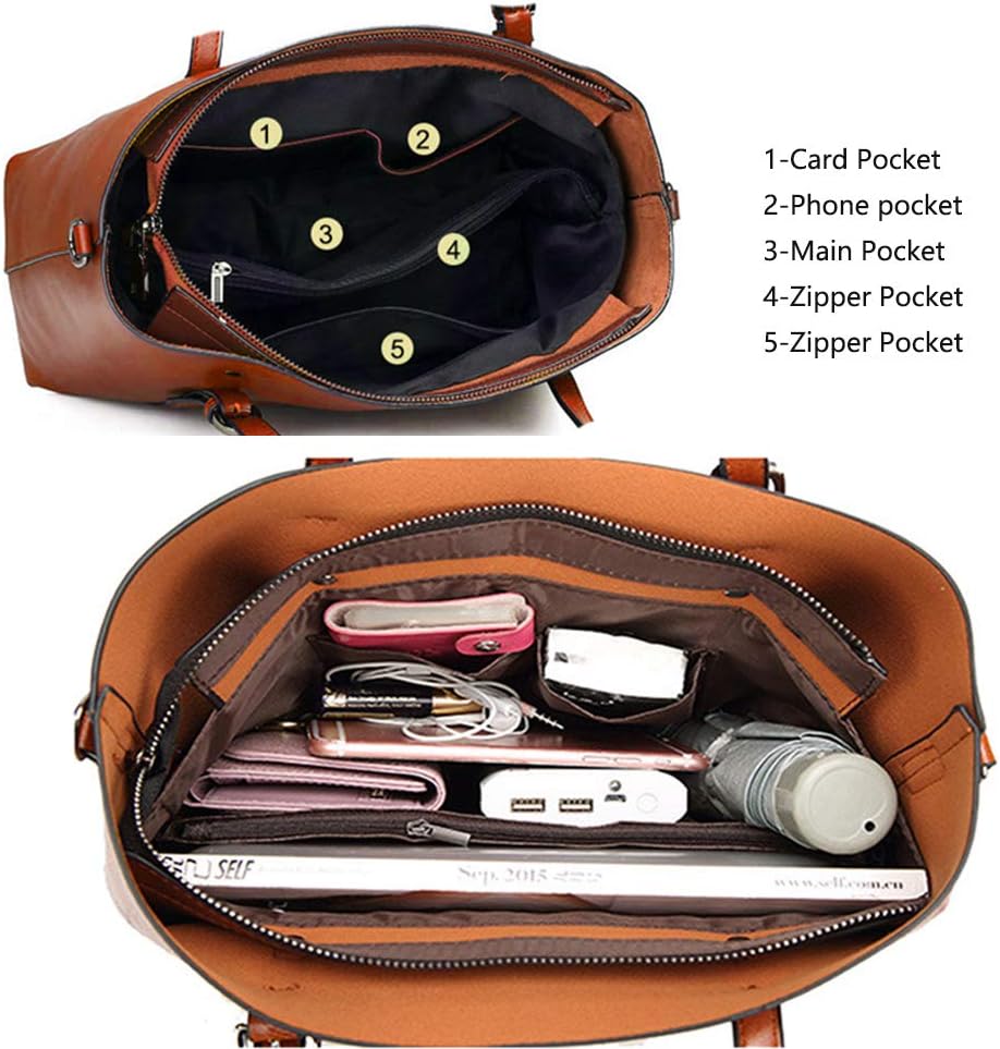 MINTEGRA Tote Bag for Women's Shoulder Bags Work Soft Large Handbags with Zipper for Ladies Crossbody for Women
