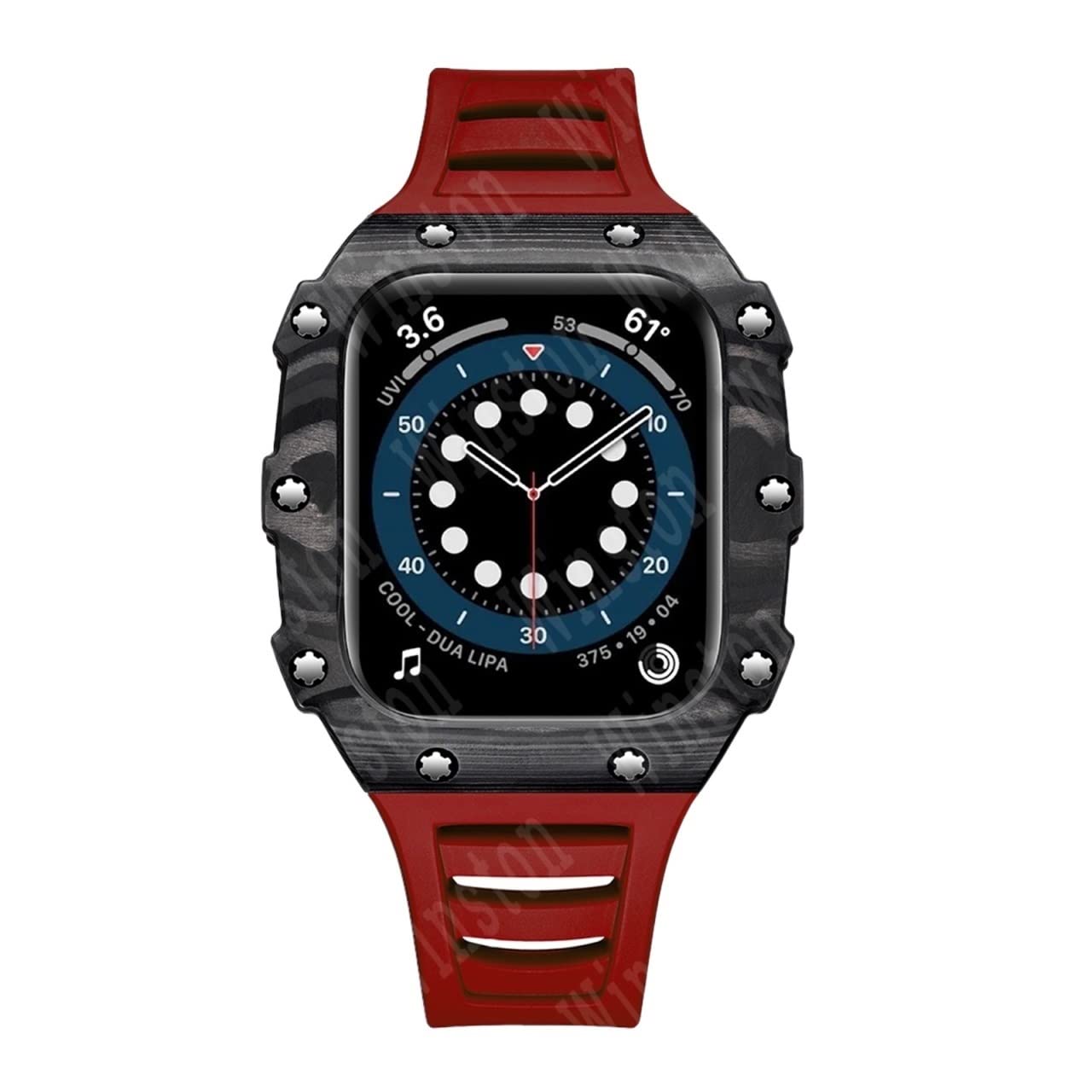 Kit de modification en fibre de carbone pour Apple Watch 8 45 mm 44 mm Boîtier de luxe en céramique pour iWatch Series 8 7 6 5 4 SE 41 mm 40 mm, 44mm, Agate