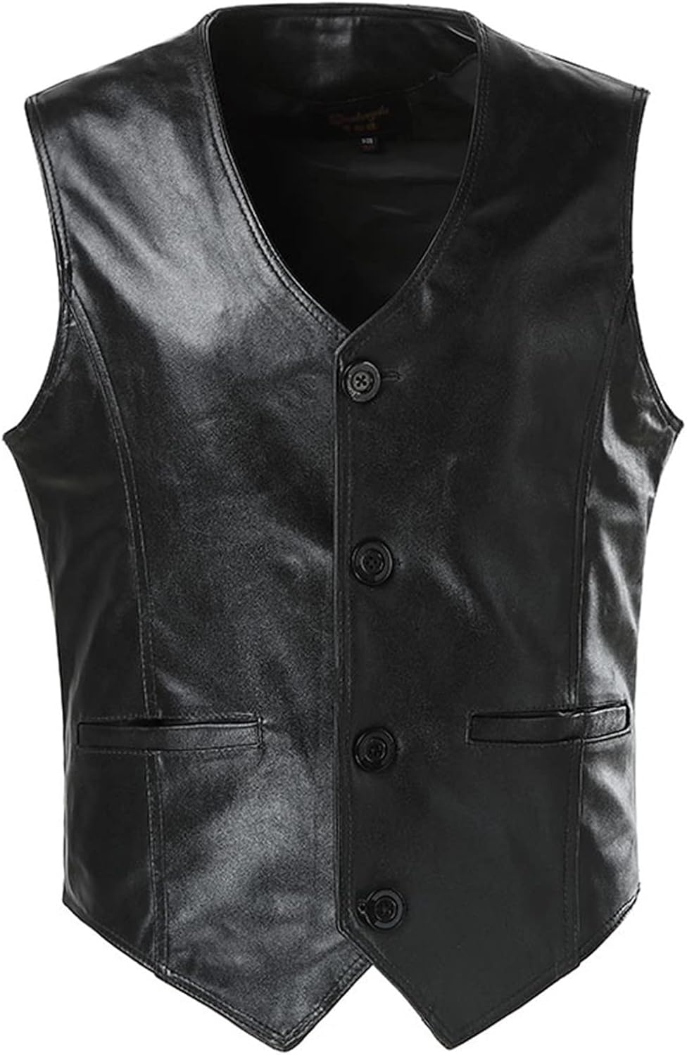 Multi-Pocket Vest Cowhide Men's Suit Dress Vest Leather Vest Vest Vest Leather Jacket