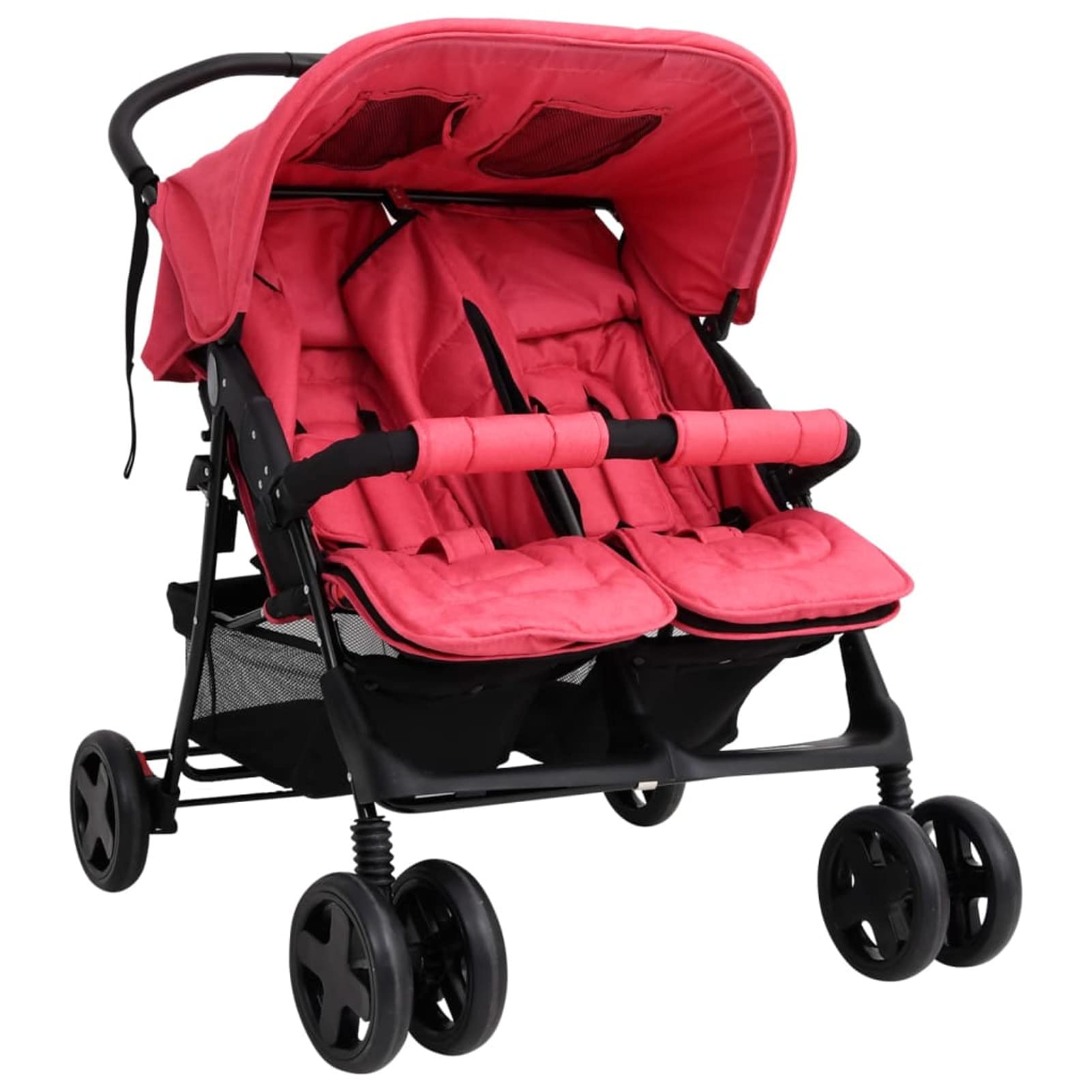 Passeggino Gemellare Rosso in Acciaio,Bebè e bimbi,Trasporto bebè,Passeggini-10345