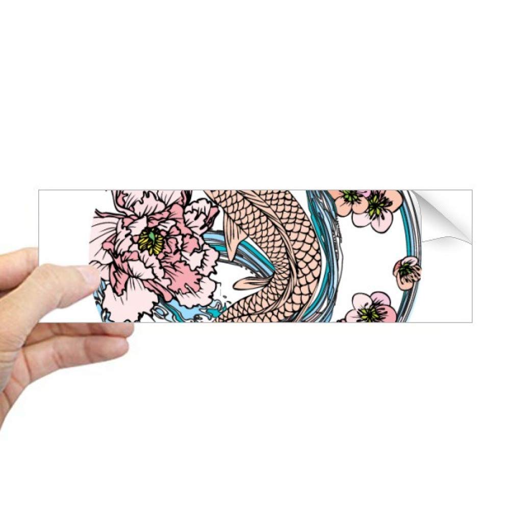 Sticker rectangulaire fenêtre carpe lotus rose occultant doux