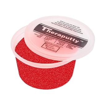 CanDo TheraPutty Standard Hand Exercise Putty For Rehabilitation, Exercises, Hand Therapy, Occupational Therapy, Hand Strengthening, Improve Motor Skills, Stress Relief, Red Soft, 50 lb