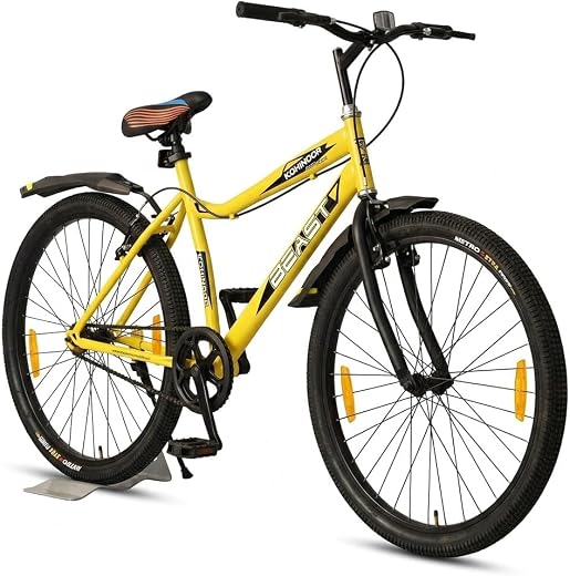 KOHINOOR - Beast MTB 26T Bike Without Gear Single Speed for Men - Yellow Ideal for 10 + Years,Mountain Bike,Unisex,Rigid,1...
