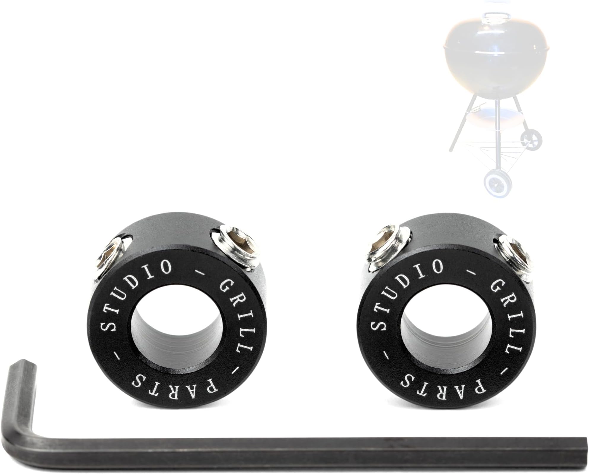 Studio Grill Parts - Axle Collar Replaces Weber Grill Wheel Cap on Charcoal Kettle Bbq - Sturdy All-Weather Aluminum, Secure Fit, Easy Upgrade (Black)