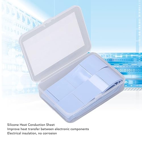 Miniatura 3 de 50 almohadillas conductoras térmicas de silicona, hoja de conducción de calor de CPU para teléfono computadora, placa base de 1.181in*1.181in*0.039in