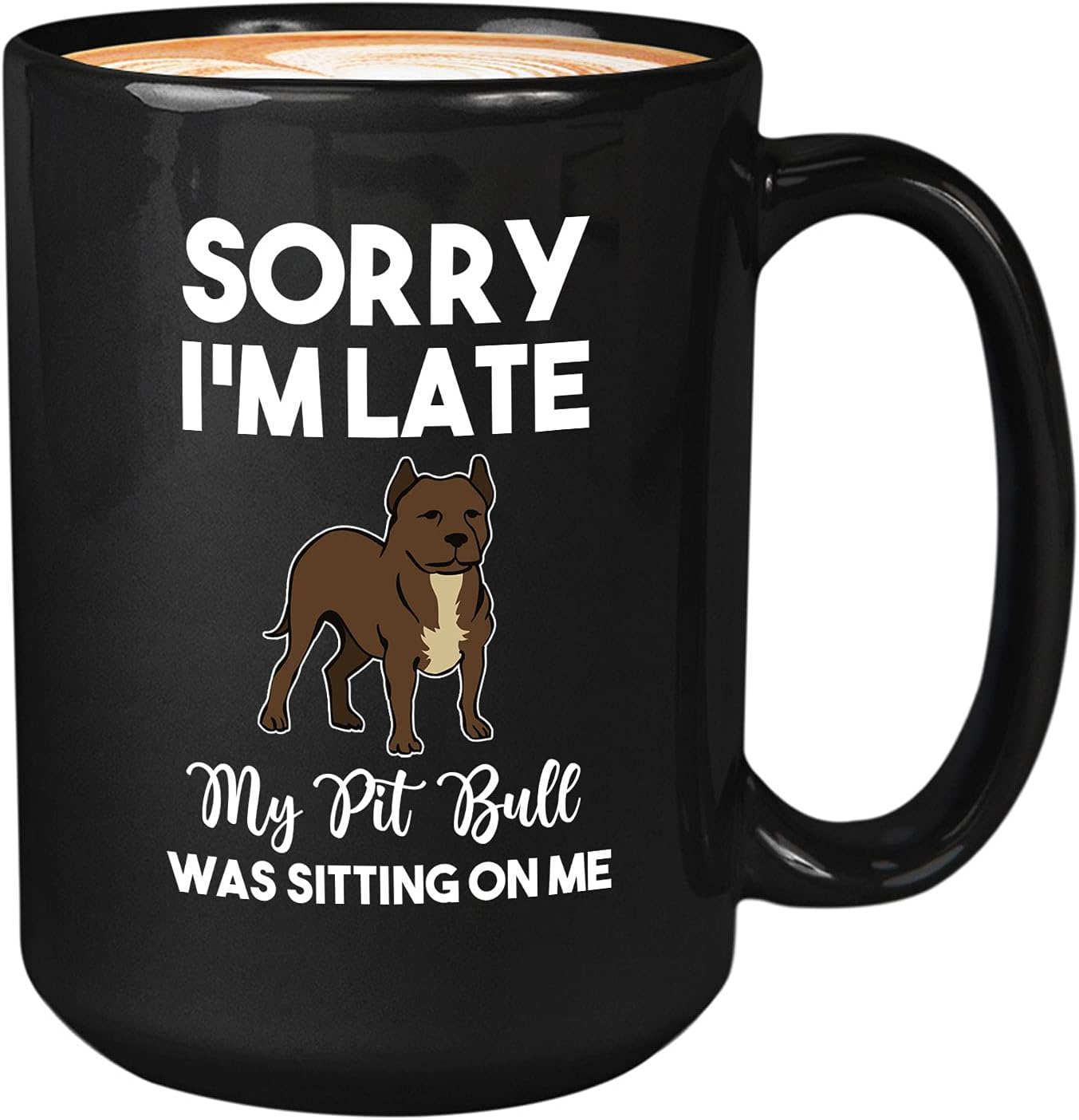 Bubble Hugs Dog Lover Coffee Mug 15OZ Black - Pitbull - Dog Owner Pet Owner Animal Lover Dog Breed Novelty Sweet Best Pet Funny Sorry I'm Late Retriever Cihuahua