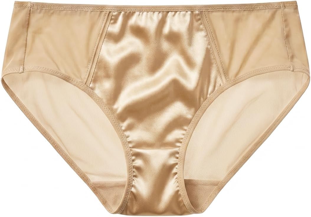 Women's Silk Spandex Panty Briefs Travel Hipster Bikini Underwear Breathable Summer Underpants
