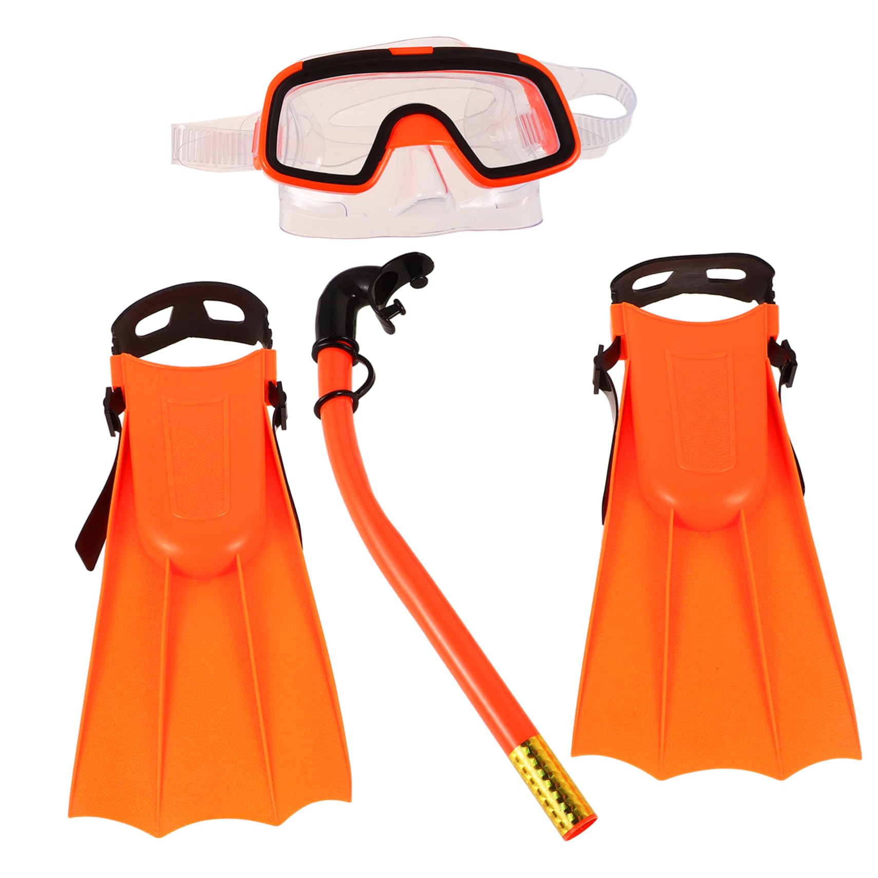 Set Snorkeling per Ragazzo Ragazza Pinne Arancia, Silicone e Plastica | Boccaglio Sub, Vacanze Estive, Uso in Free Diving e Snorkeling, Bocca Ergonomica e Tenuta Ermetica