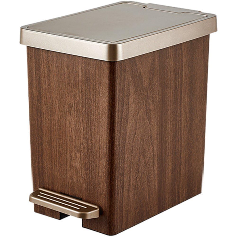 Cubo de basura de madera con tapa y doble abertura para hogar u oficina