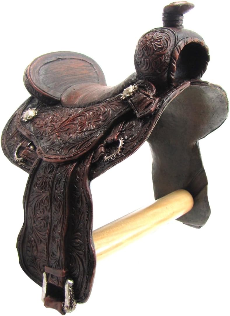 Treasure Gurus Western Saddle Toilet Paper Tissue Roll Holder Rustic Cabin/Lodge Bathroom Decor